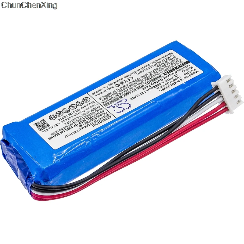Billig Cameron Sino 6000mAh Batterie GSP1029102A (CS JML330SL) für JBL Ladung 3, bitte überprüfen sie die ort der 2 rote und 2 schwarz drähte