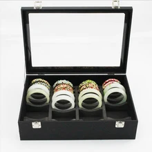Браслет коробка для хранения ручной нефритовый браслет получение показать золото и Серебряные ювелирные изделия шкатулка Стекло с крышкой