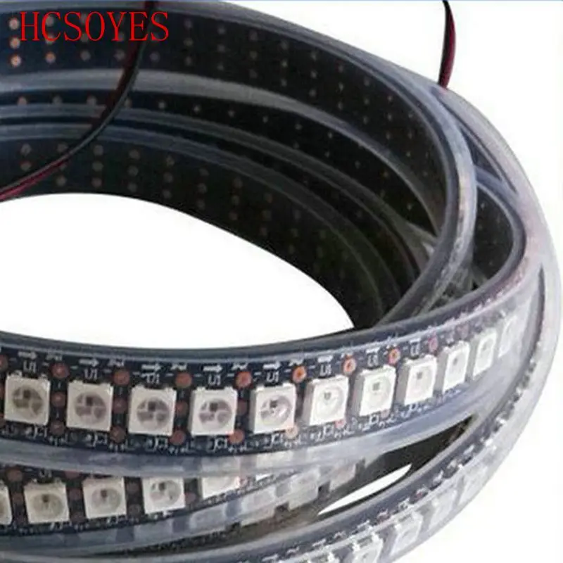 DC5V синхро-адаптер длиной 1 м/рулон WS2812B Светодиодная лента RGB 30/60/144 led/M пикселей водонепроницаемый 5050 SMD цифровой программируемый встроенный ws2811 IC