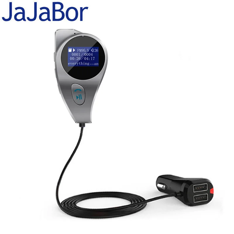 

JaJaBor Car FM Transmitter Wireless A2DP MP3 Audio Music Player Bluetooth Car Kit Handsfree Car Charger With Air Vent Clip