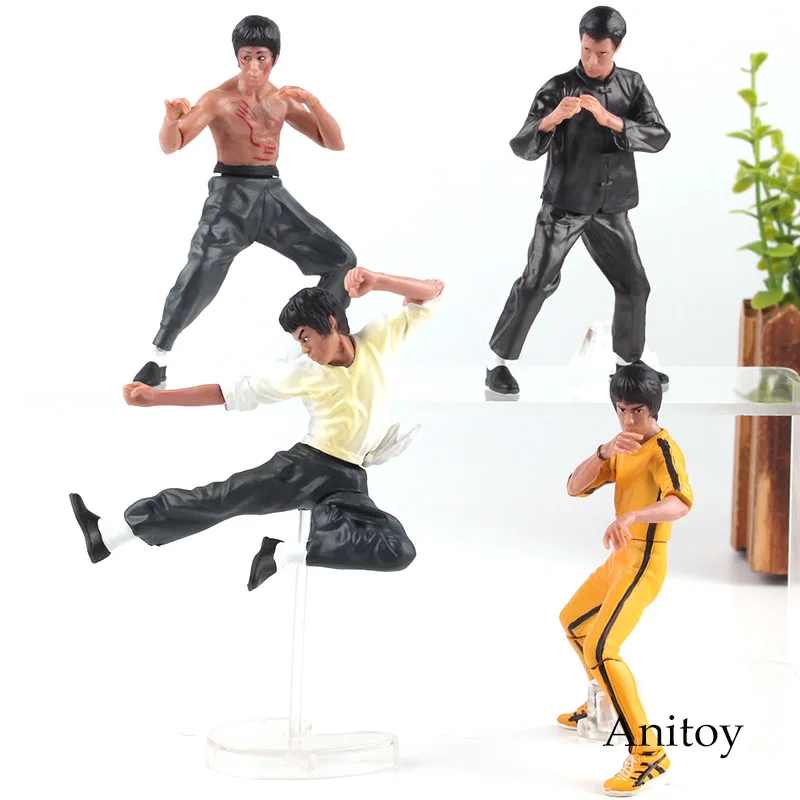 

Free Shipping Cool Bruce Lee Kung Fu PVC Action Figures Collection Toys 4pcs/set New in Box OTFG070