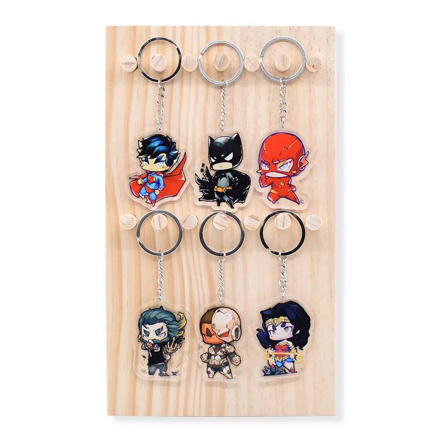 

6pcs/Set DC Heroes The Flash Acrylic Keychain Superman Batman Pendant Anime Car Key Accessories Cute Cartoon Key Ring