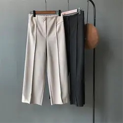 YEELOCA 2018 Новый корейский стиль женский шерстяная ткань широкие зимние повседневные Прямые брюки nes MAMA