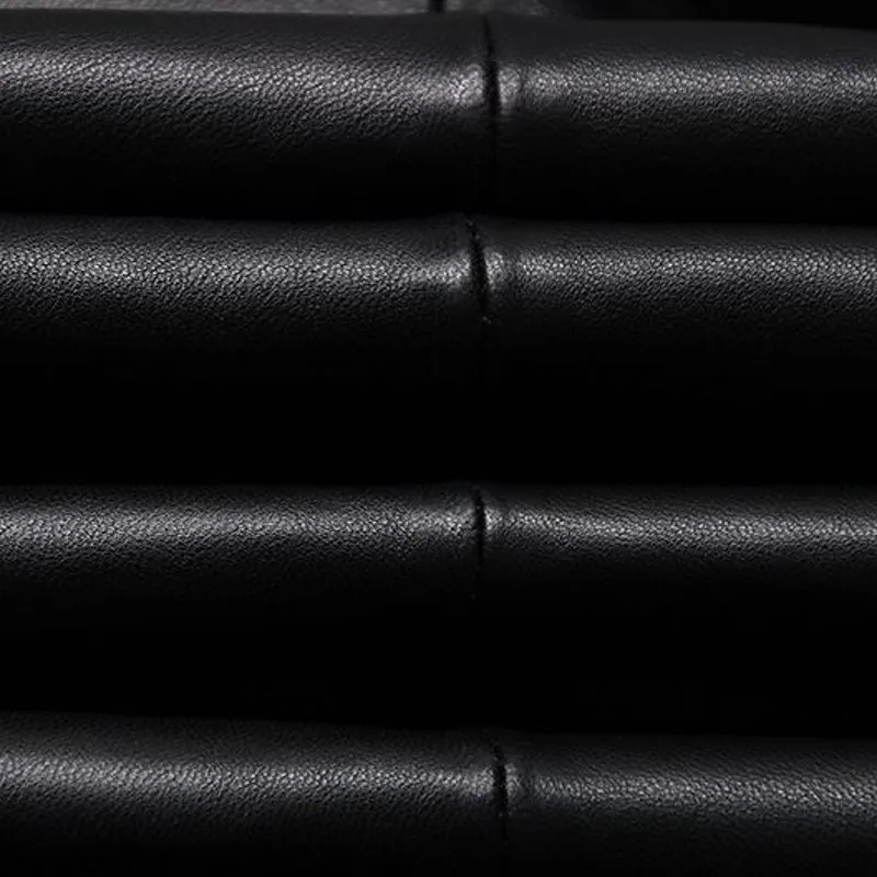Мужская кожаная куртка на молнии с воротником стойкой размеры до 5XL|Кожаные