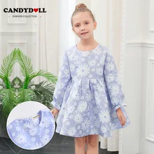 CANDYDOLL New fall girls' long-sleeved dress top jacquard with cotton lining princess dress kids dresses for girls CANDYDOLL New fall girls' long-sleeved dress top jacquard with cotton lining princess dress kids dresses for girls