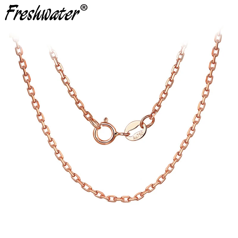

100% Genuine 18K Rose Gold Jewelry Chain 18 inches for Woemn,AU 750 Necklace Wife Wedding Anniversary Gift
