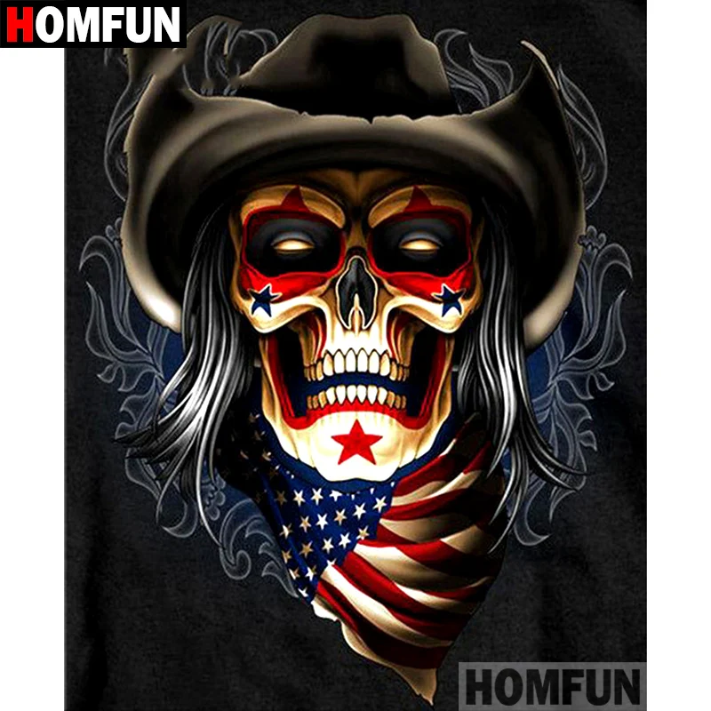 

HOMFUN Full Square/Round Drill 5D DIY Diamond Painting "American skull" Embroidery Cross Stitch 5D Home Decor Gift A07328