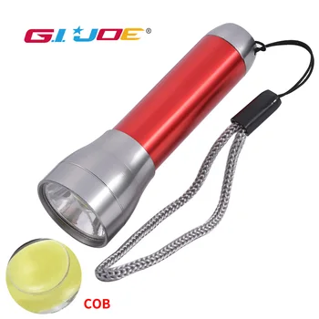 

GIJOE cob mini flashlight aluminum sturdy alloy case torch mini flashlamp use 1*AA battery portable light 800LM waterproof