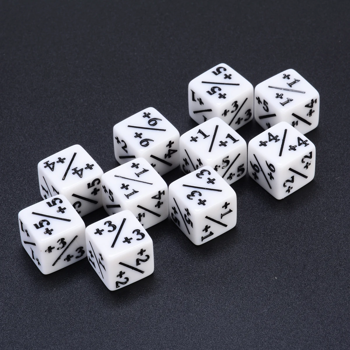 10Pcs White Dice Counters  +1/+1 For Magic Gathering Gaming Table School Party Bar MTG RPG Funny Family Outdoor Games