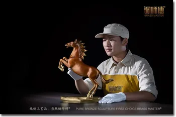 

TOP COOL Business Success ART -Unique HORSE ART statue # home office auspicious efficacious Talisman # color Brass Horse statue