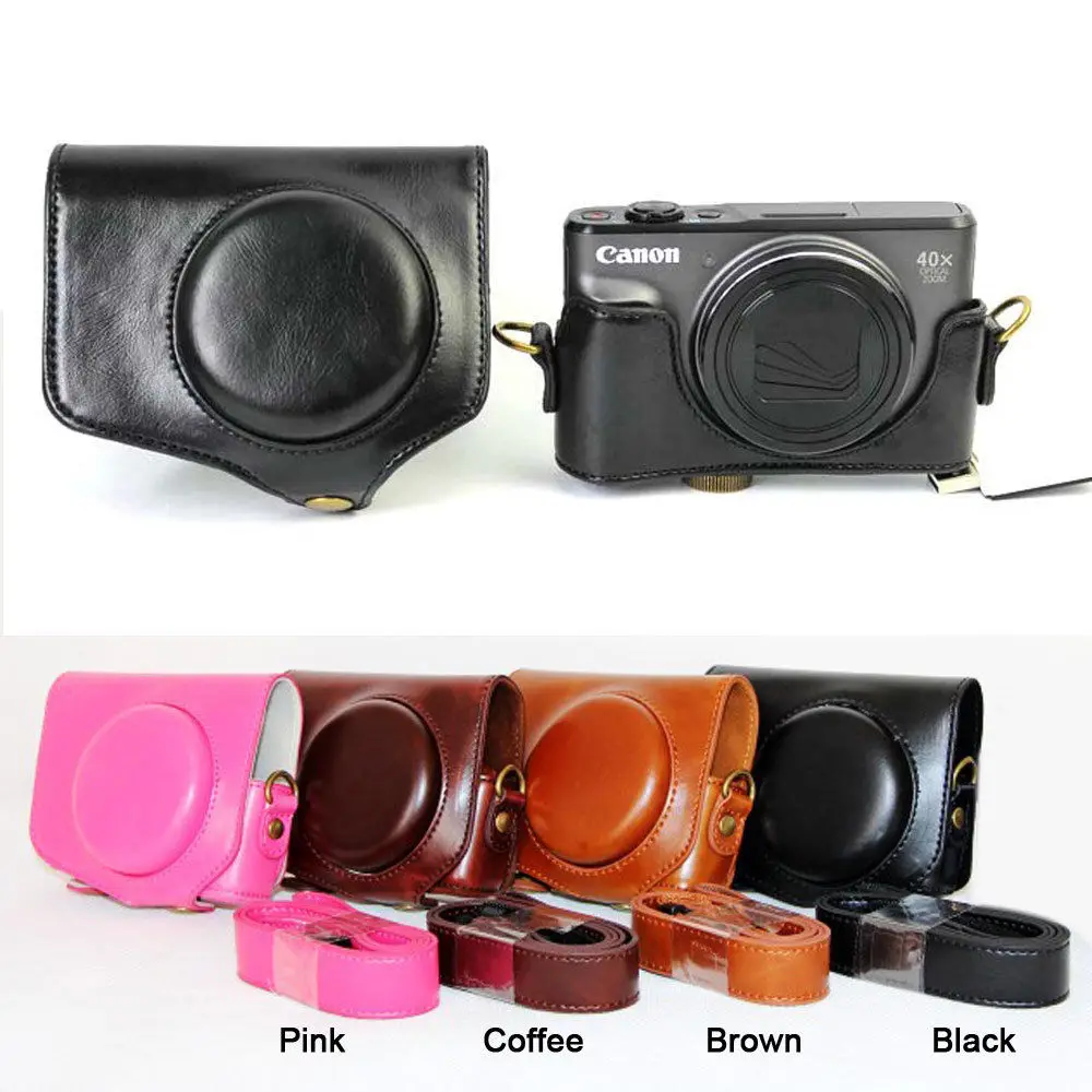 Pu Leather Camera Case Sacchetto Della Copertura Del Sacchetto Per Canon Powershot Sx720 Hs Sx720 Sx730 Hs Con Tracolla