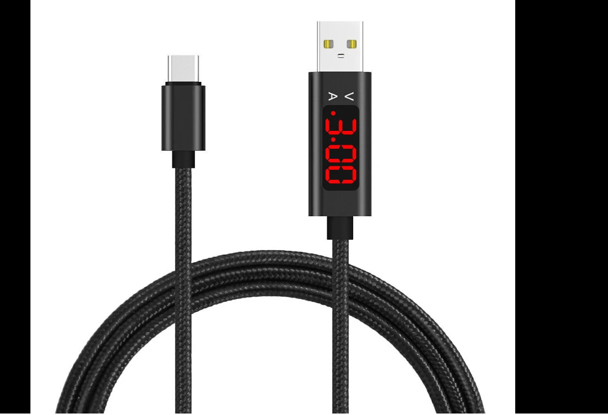 Светодиодный кабель для зарядки USB type-c с синхронизацией напряжения тока для samsung Android - Цвет: Type-c