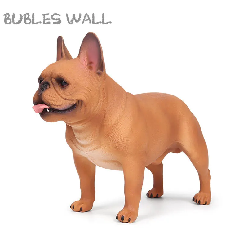 

19 CM Large Scale Lifelike Standing French Bulldog Statue Simulation Animal Home Decor Action Figure Collectible Model Toy
