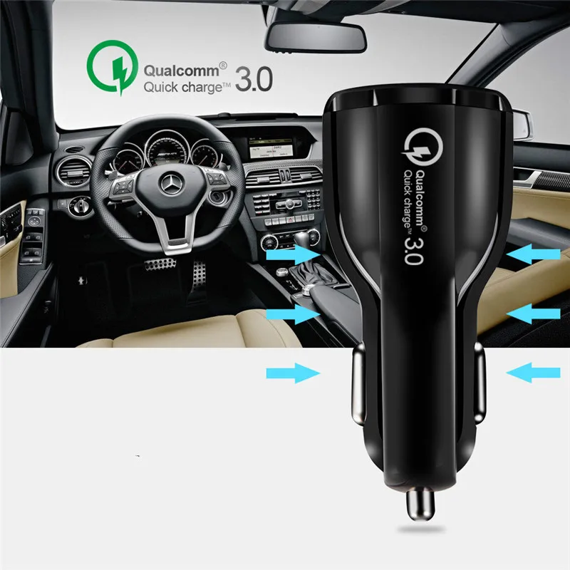 QC 3,0 Автомобильное зарядное устройство Quick Charge 3,0 двойной USB порт быстрое автомобильное зарядное устройство прикуриватель источник питания для IPhone Ipad смартфон