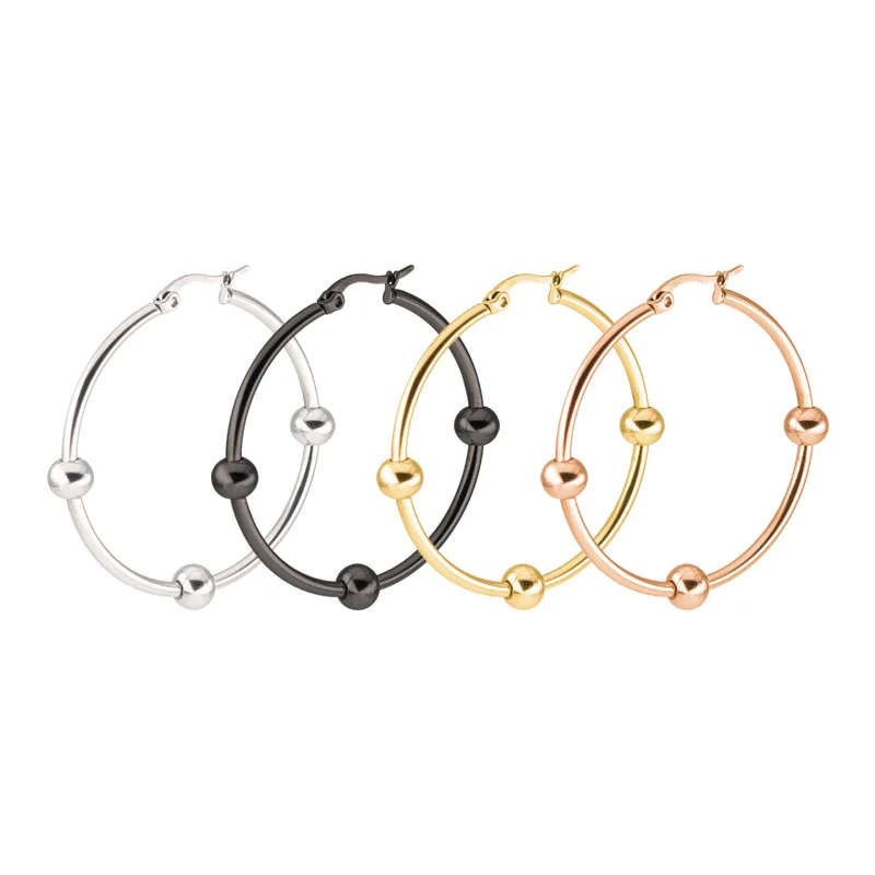 

FairLadyHood Hoop Earrings Stainless Steel Style Trendy Round Women
