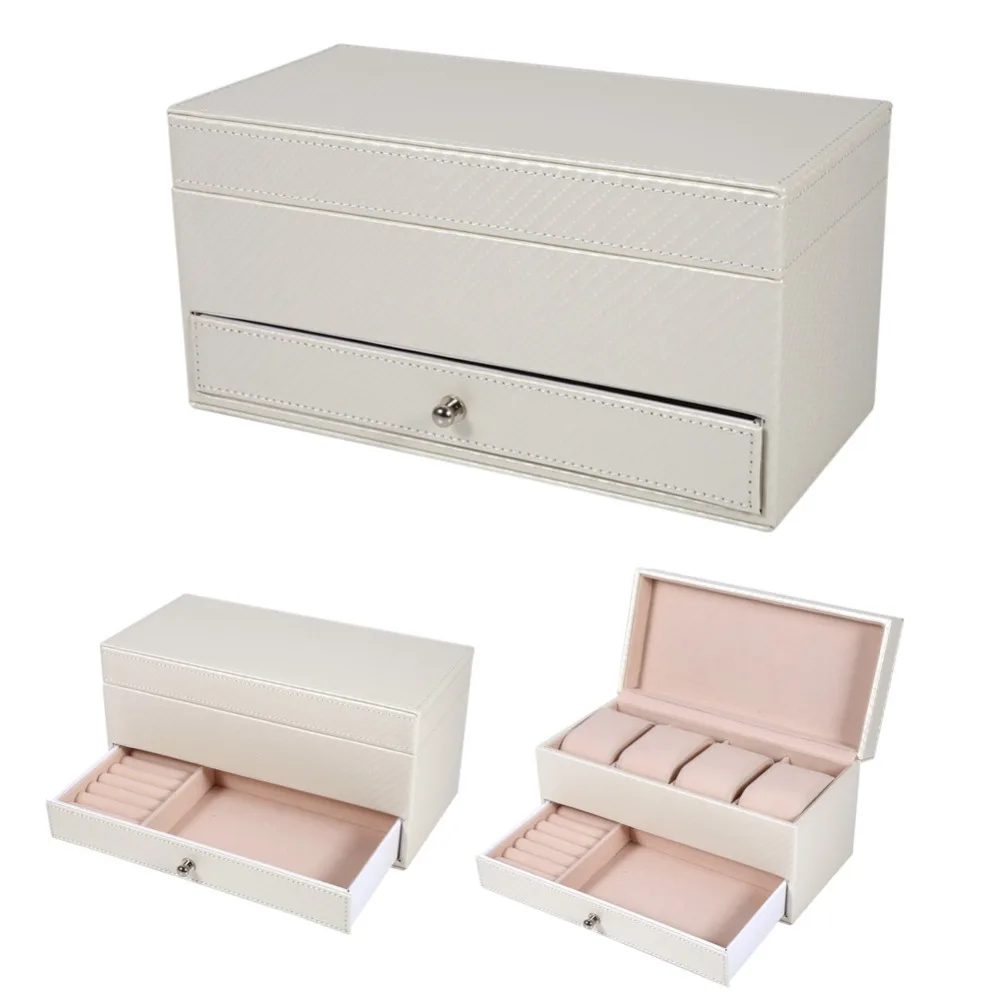 1pcs Leather Watch Boxhigh Grade 4 Slot Leather Watch Storage Box