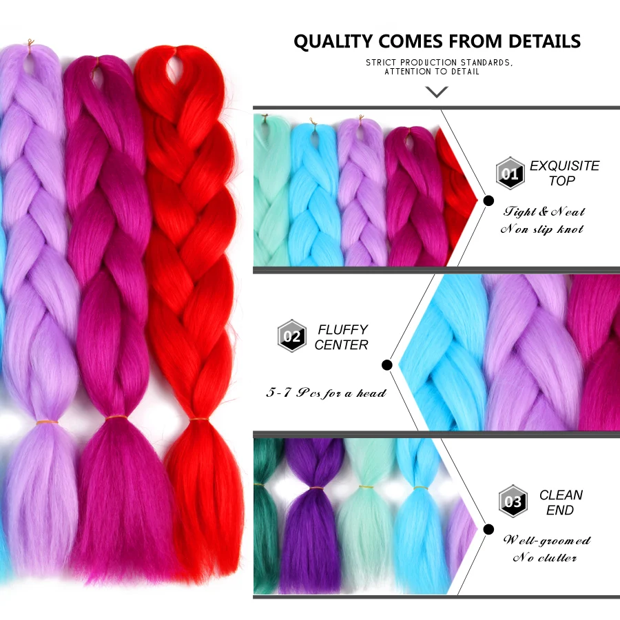 Murah Leeons 24 Inch Rainbow Kepang Kanekalon Mengepang Rambut Xpressions Crochet Kepang Rambut Ekstensi 100G Merah Muda Merah Jumbo Kepang Rambut spesifikasi Leeons 24 Inch Rainbow Kepang Kanekalon Mengepang Rambut Xpressions Crochet Kepang Rambut Ekstensi 100G Merah Muda Merah Jumbo Kepang Rambut