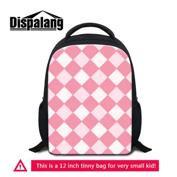

Dispalang Pink Kids Mini Backpacks Plaid Print Kindergarten School Bag Small Schoolbag for Baby Girls Boys Child Book Bags
