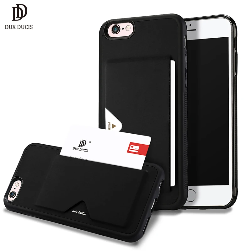 

DUX DUCIS Leather Card Case for iPhone 6 Wallet Credit Card Slot ID Holder Back Cover for iPhone 6 6s Plus Shockproof Phone Case