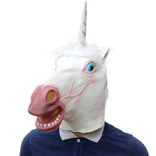 Unicorn Horse Mask Halloween Creepy Party Deluxe Novelty Costume Party Cosplay Prop Latex Rubber Creepy Head Full Face Mask creepy presents richard corben