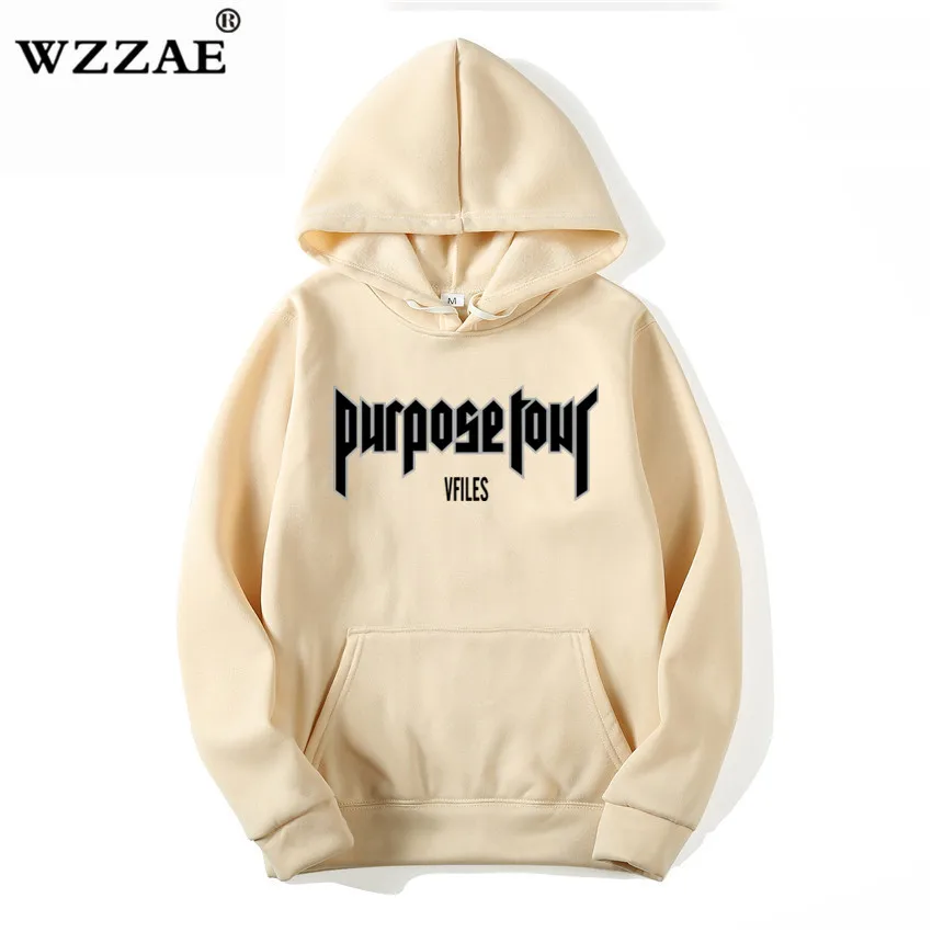 2019 New Purpose Tour Print Hoodies Men Justin Bieber Hip Hop Mens Hoodies And Fleece Sweatshirts Street Wear Style Tracksuit