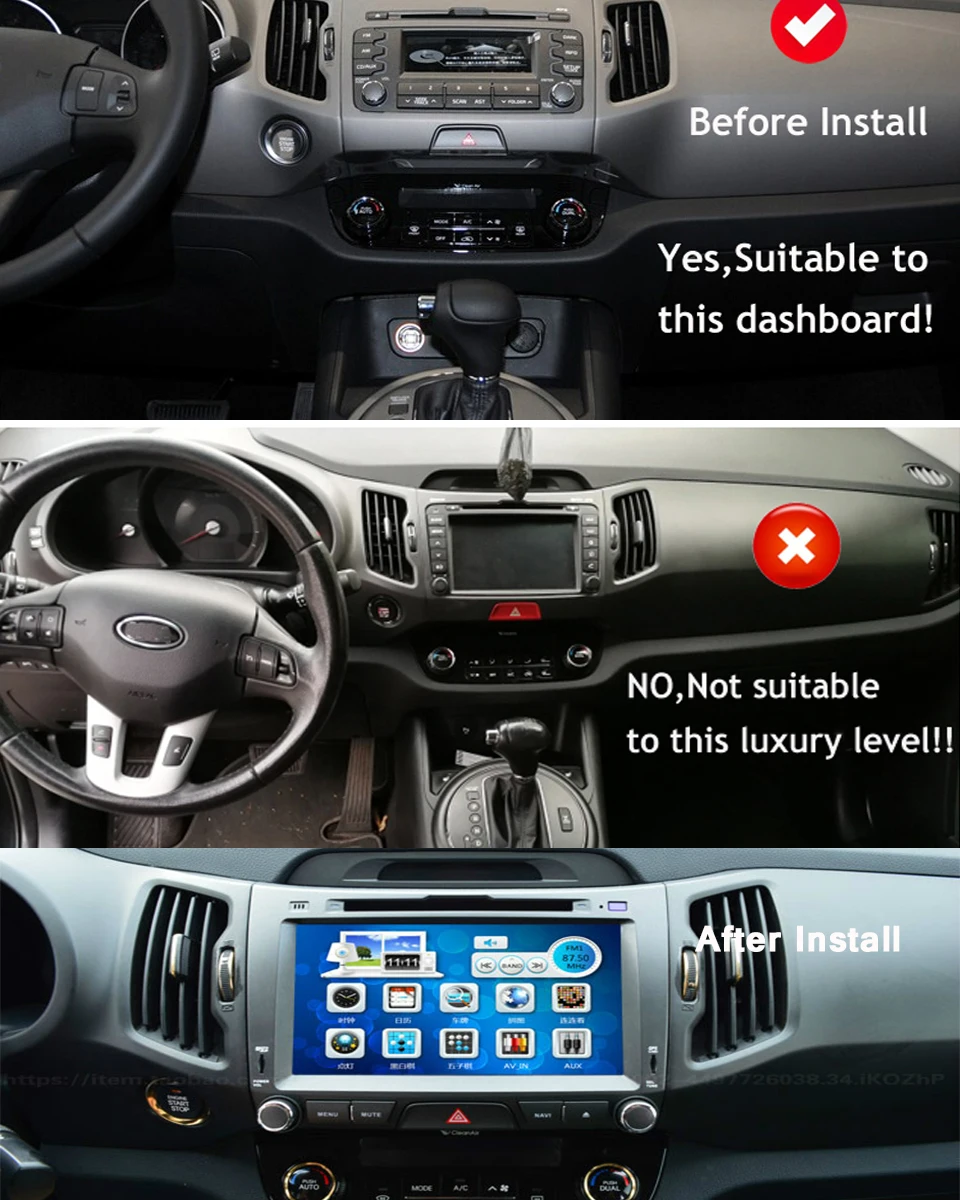 Cheap 2Din Android 9.0 4GB IPS Screen 1024*600 Car PC Tablet Dvd Player For Kia Sportage R 2011 2012 2013 2014 2015 GPS Radio Audio 2