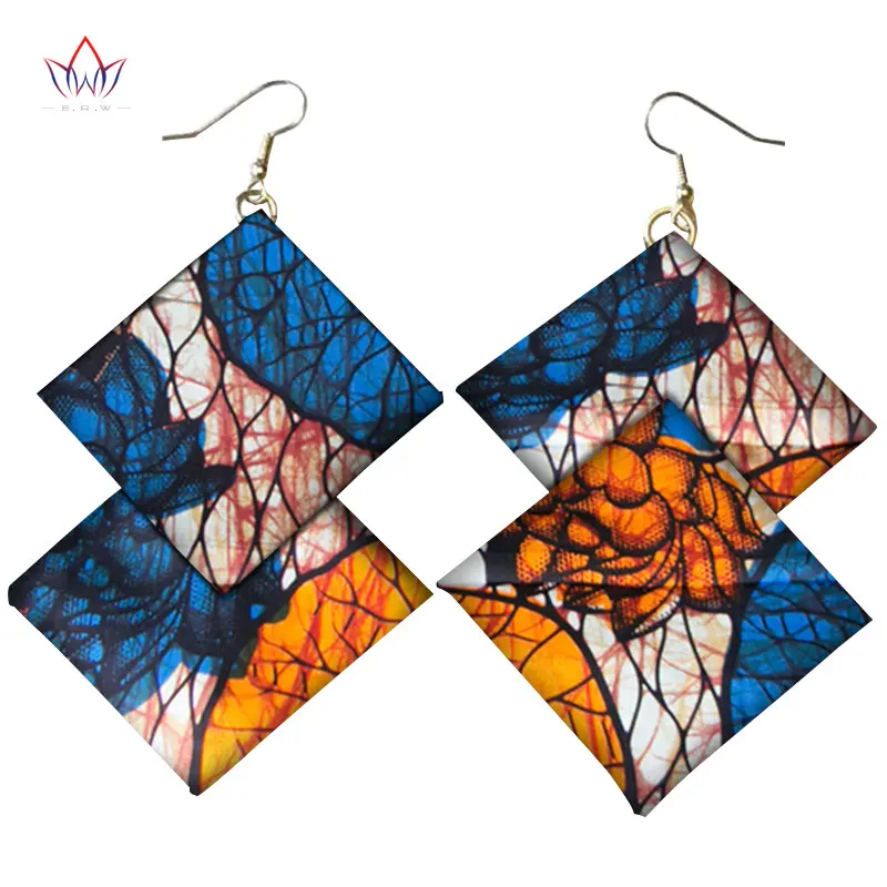

2019 new style Multi color Ankara Ethnic Earrings African Print Fabric Morning Glory Earrings Jewelry Earring for Women WYB270