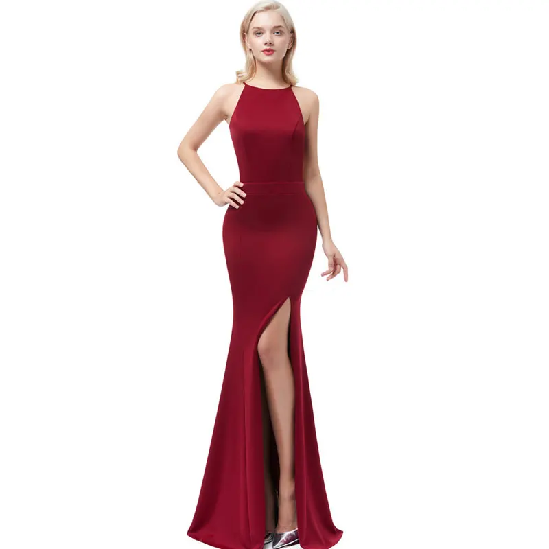 Beauty Emily Wine Red Sexy Satin Mermaid Evening Dresses 2019 Long for Women Formal Evening Gowns Party Prom Party Dresses Beauty Emily Wine Red Sexy Satin Mermaid Evening Dresses 2019 Long for Women Formal Evening Gowns Party Prom Party Dresses