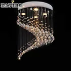 Free shipping New Modern spiral design flush mount K9 crystal lighting chandelier lustre cristal home lights Dia50*H55cm