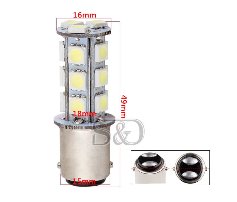 100 шт. 1157 BA15D лампа P21D 18 SMD 5050 Светодиодный светильник сигнала поворота тормоза
