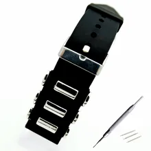 22mm 24mm 26mm Rubber With Stainless Steel WatchBand Pin Buckle Waterproof Watchband Wrist Watch Band Strap Bracelet 22mm 24mm 26mm Rubber With Stainless Steel WatchBand Pin Buckle Waterproof Watchband Wrist Watch Band Strap Bracelet