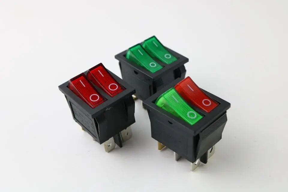 Прерыватель basculante KCD2 doble barco 6 pines encendido-apagado con luz roja verde 20A 125VAC | Обустройство дома