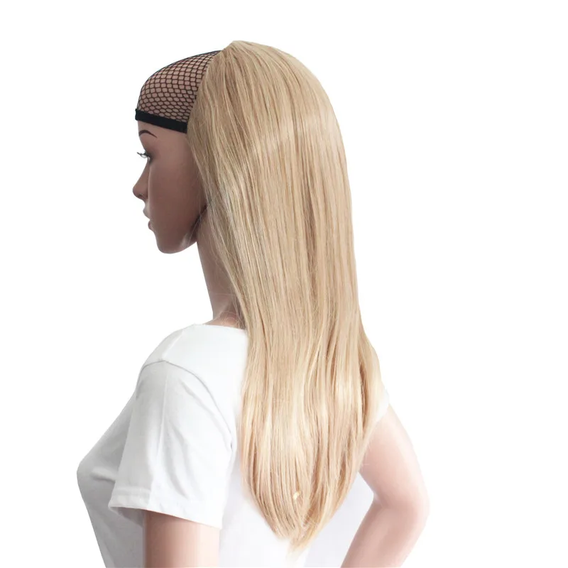 MapofBeauty, длинный прямой блондин, темно-коричневый, натуральный, половина парика для женщин, термостойкие синтетические волосы на заколках, накладные волосы