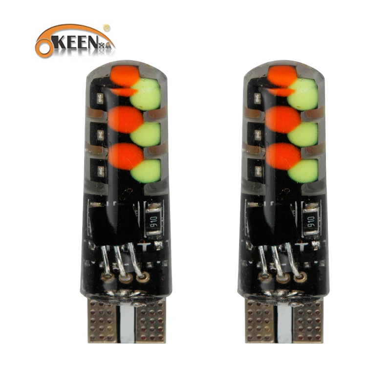 OKEEN 2x5050 SMD RGB светодиодный T10 W5W 194 168 Авто лампы указателя поворота многоцветные Светодиоды светодиодные лампы светодиодные лампочки с пульта дистанционного управления стробоскоп