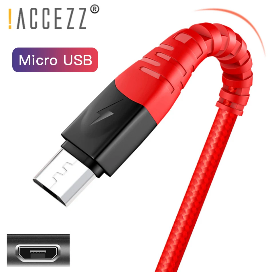 

!ACCEZZ 2M Nylon Micro USB Cable Data Sync For Samsung Galaxy S7 S6 Edge Android Mobile Phone Charging Cable For Xiaomi Redmi 4X