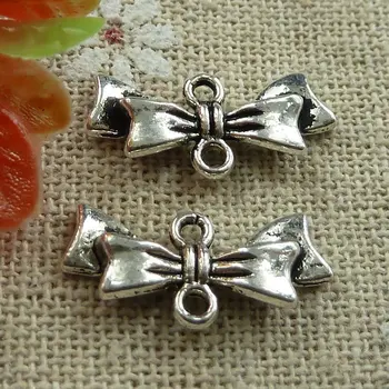 

300 pieces tibetan silver bowknot connectors 20x9mm #1467