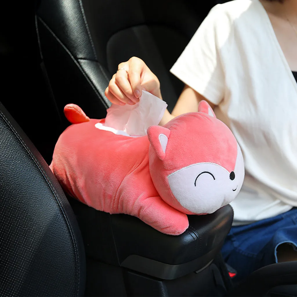 

4 Colors Cute Animal Car Tissue Holder Back Hanging Tissue Box Covers Napkin Paper Towel Box Holder Case Paper Towel Holder