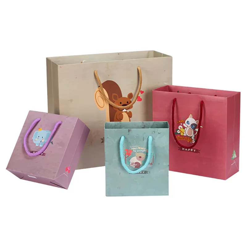 

Cartoon Gift Bag For Children's Day Birthday Party Picnic Packing bags Candy Chocolate Gift Present Bear Squirrel Cat Elephant