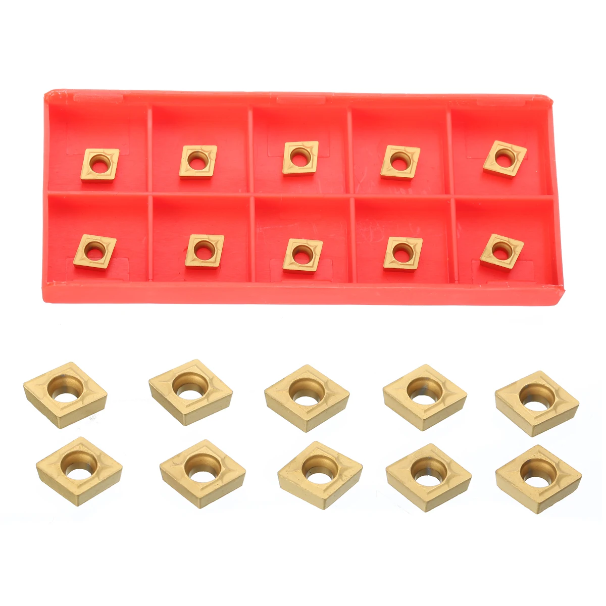 10pcs New Gold CCMT060204 US735 CCMT21.51 Inserts CNC Turning Tool Inserts with Box 6x6x2.5mm
