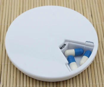 

Rotating Small Pcs Convenient A Week Round With Finishing Receive Case For The Old Man And Friends Pill Box Pills Storage