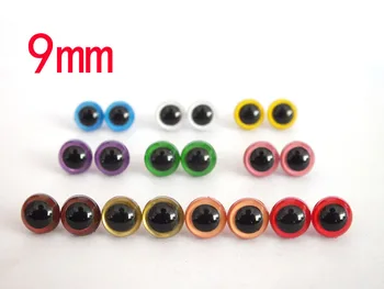 

9mm 10 Color Plastic Safety Eyes For Teddy Bear Doll Animal Puppet Crafts--100pcs