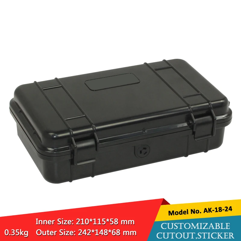 

waterproof plastic hard tool carrying case pp and abs weatherproof equipment tool case with Sponge inside 242*148*68mm szomk