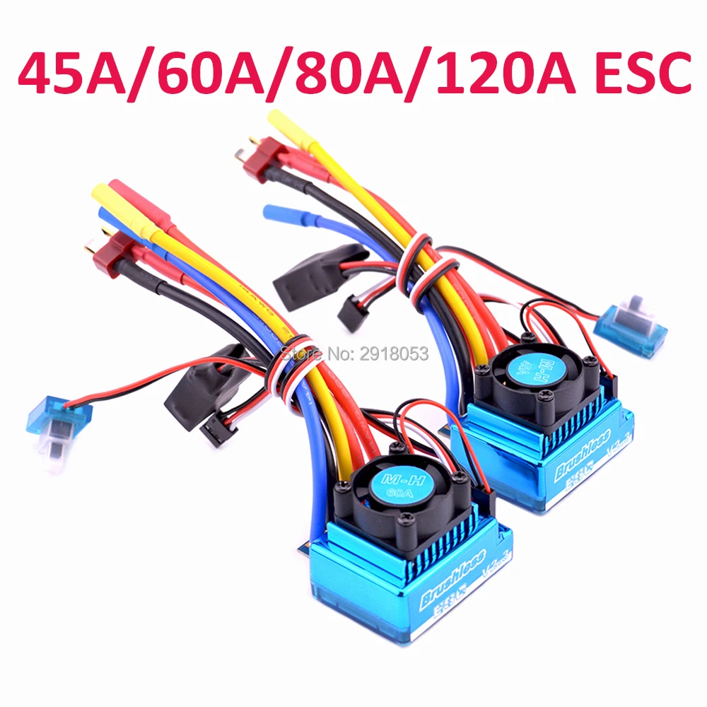 

45A 60A 80A 120A Brushless ESC Electric Speed Controller Dust-proof / Programmer card for 1:10 1/10 RC Car