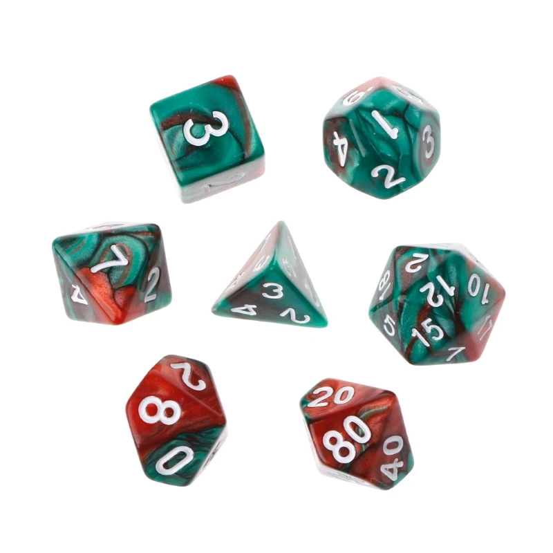 

OOTDTY Hot Sale New 7pcs/Set Acrylic Polyhedral Dice For TRPG Board Game Dungeons And Dragons D4-D20