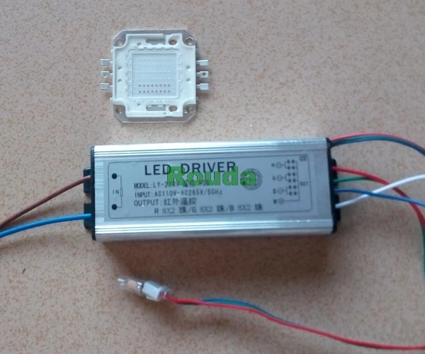 rgb led driver 50w + 50w rgb led chips taiwan led with remoted controls