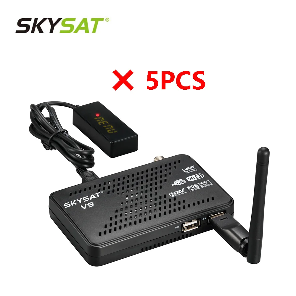 [5 шт.] рецептор DVB S2 спутниковый приемник Поддержка Cline Cccamd сервер Испания Powervu Biss SKYSAT V9 PK Freesat V7