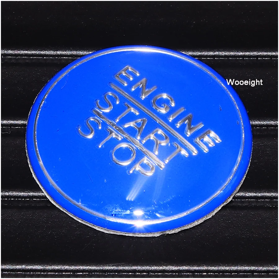 Wooeight Red Blue Black ABS Engine Start Stop Ignition Switch Push Button Cover Trim Cap For Toyota C-HR CHR 2017 2018 2019 (4)
