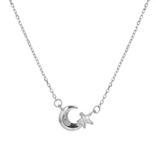 XIYANIKE Стерлинговое Серебро 925 пробы звезда луна ожерелье инкрустированное колье из горного хрусталя массивные украшения для женщин pendientes mujer moda подарки