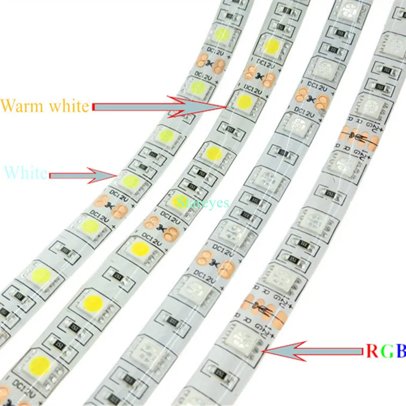 100 шт. SMD 5050 60 светодиодный/м белый, теплый белый, RGB/RGBW/RGBWW 4 в 1 RGBW/RGBWW Светодиодные ленты лента освещения IP20 IP65 Водонепроницаемый