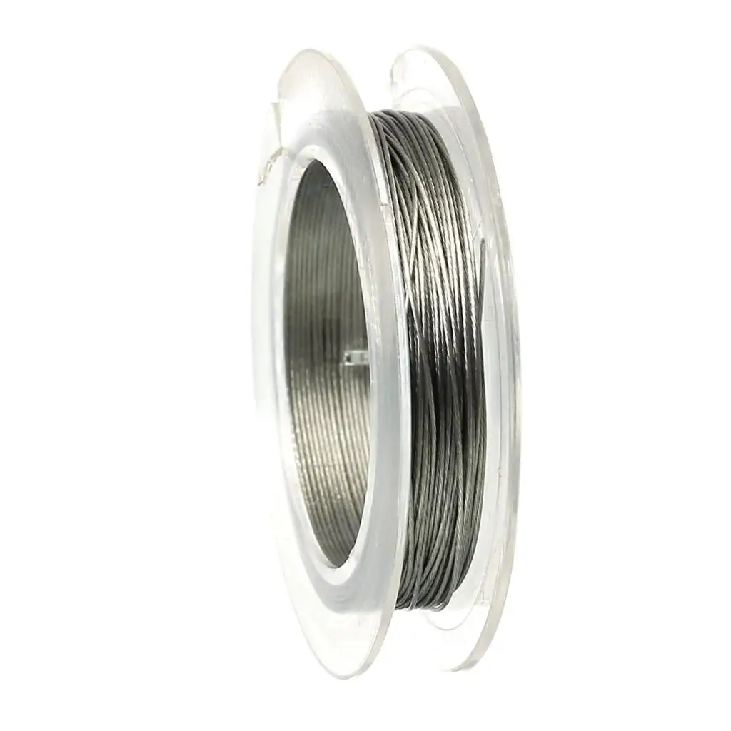 8SEASONS Steel Wire Beading Wire Thread Cord Gray 0.38mm Dia,10 Rolls